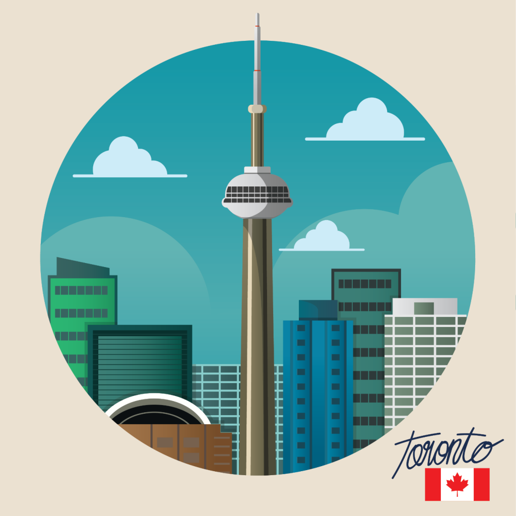 A graphic of the CN tower
