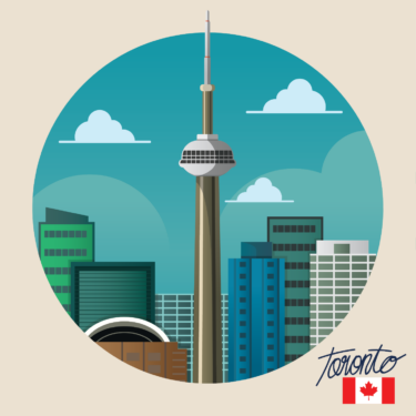 A graphic of the CN tower